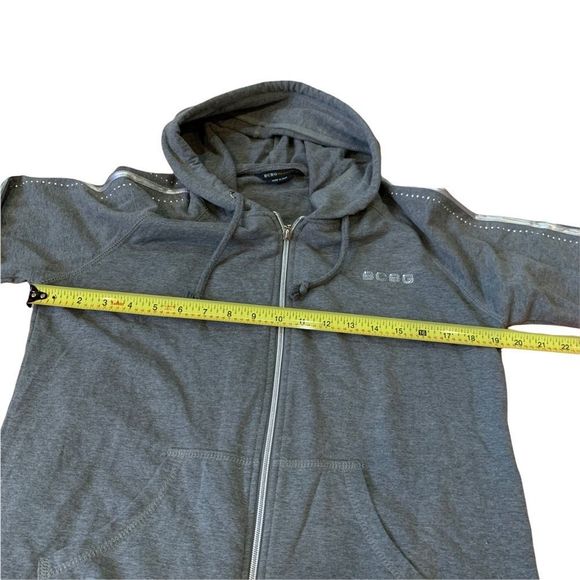 bcbg max azria gray zip up hooded rhinestone studded track jacket - Picture 7 of 7